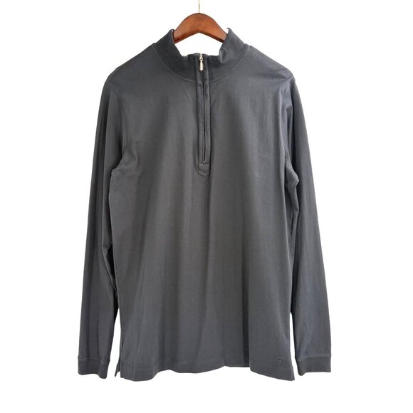 Left Coast Tee Other - Left Coast Tee Mens Large Pima Cotton Pullover Quarter-Zip Top Black Neutral